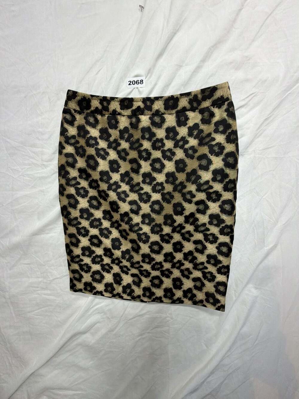 Ann Taylor Pencil Skirt Size 0P Metallic Leopard Print Jacquard